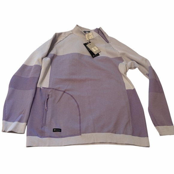 Levelwear Verse Crocus women's top-asymmetrical neck zip-front pocket zip-Large - Picture 3 of 11